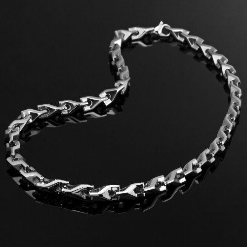 Stunning Men's Tungsten 22 Inches Silver Toned Link Chain Necklace