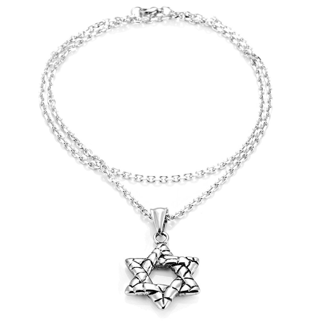 Powerful Star of David Shield Pendant Necklace 21" Chain