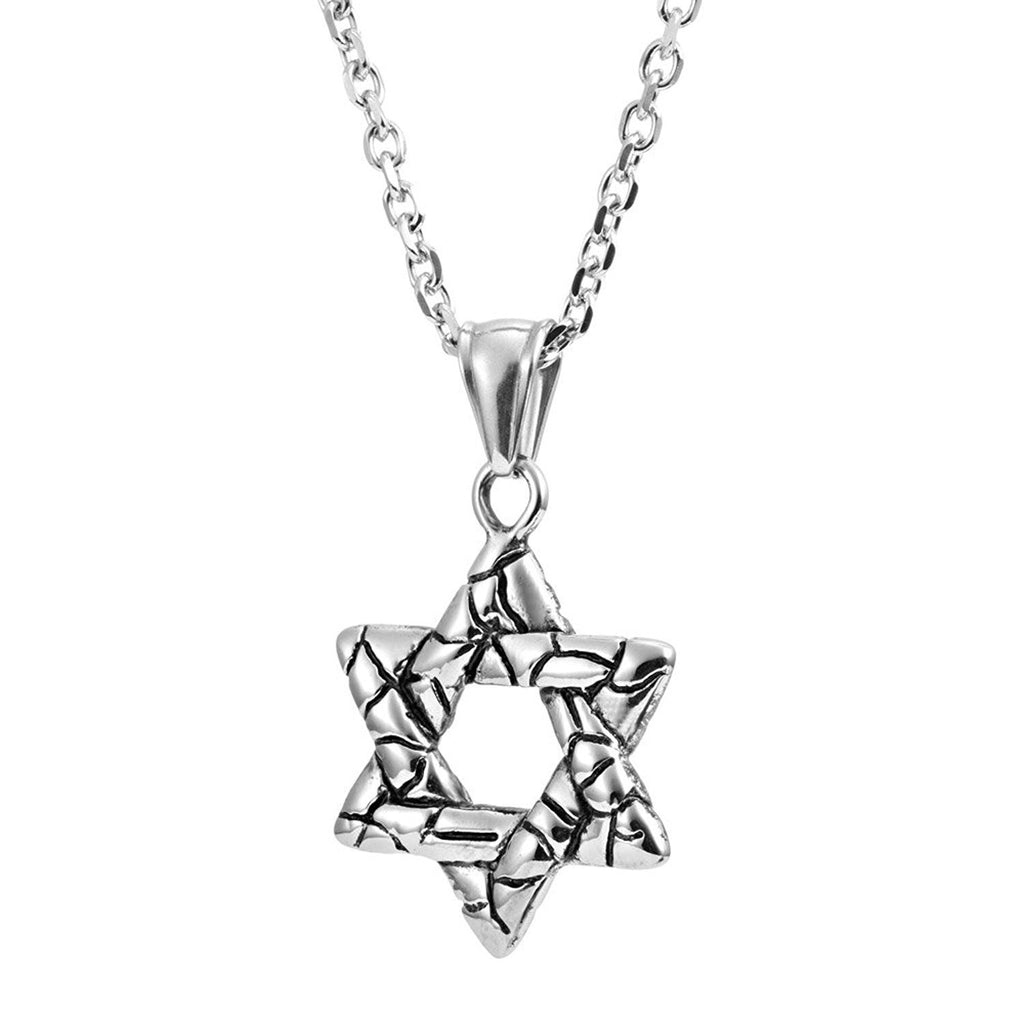 Powerful Star of David Shield Pendant Necklace 21" Chain