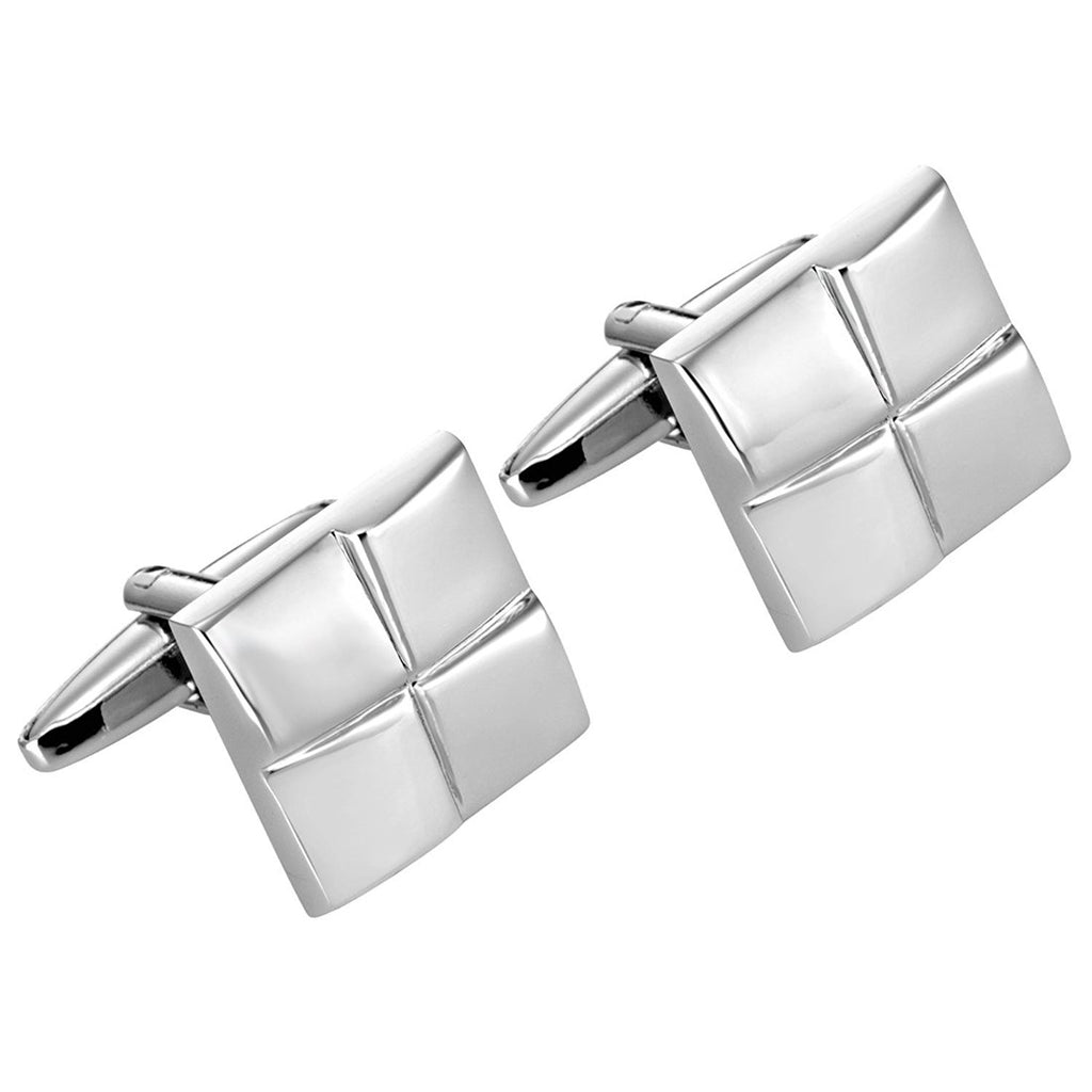 Mens Stainless Steel Windy Abstract Design Cufflinks
