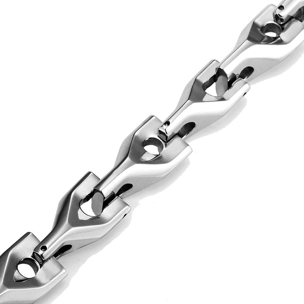 Stunning Men's Tungsten 22 Inches Silver Toned Link Chain Necklace