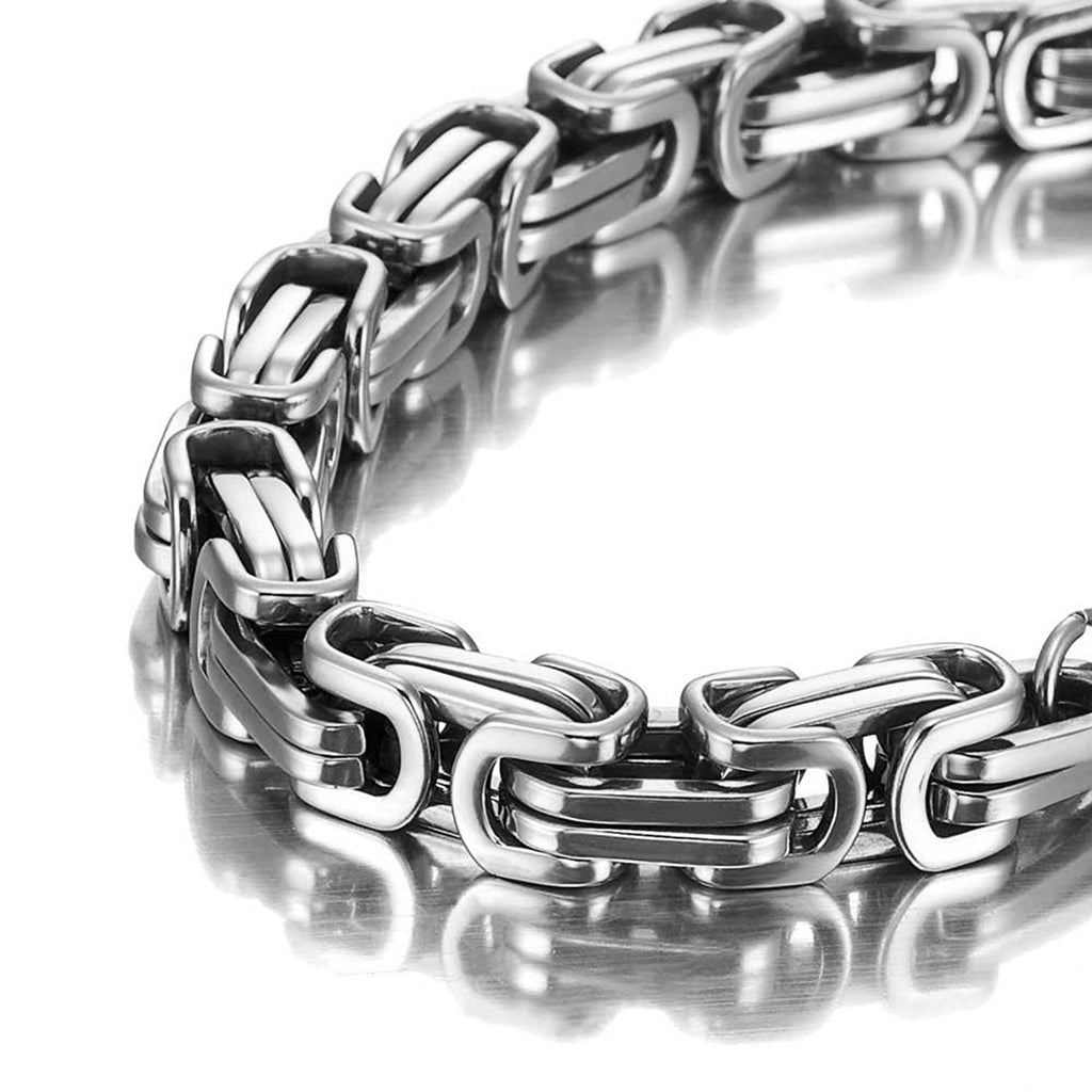 Powerful Men's Bracelet Stainless Steel Silver 8.5 Inch