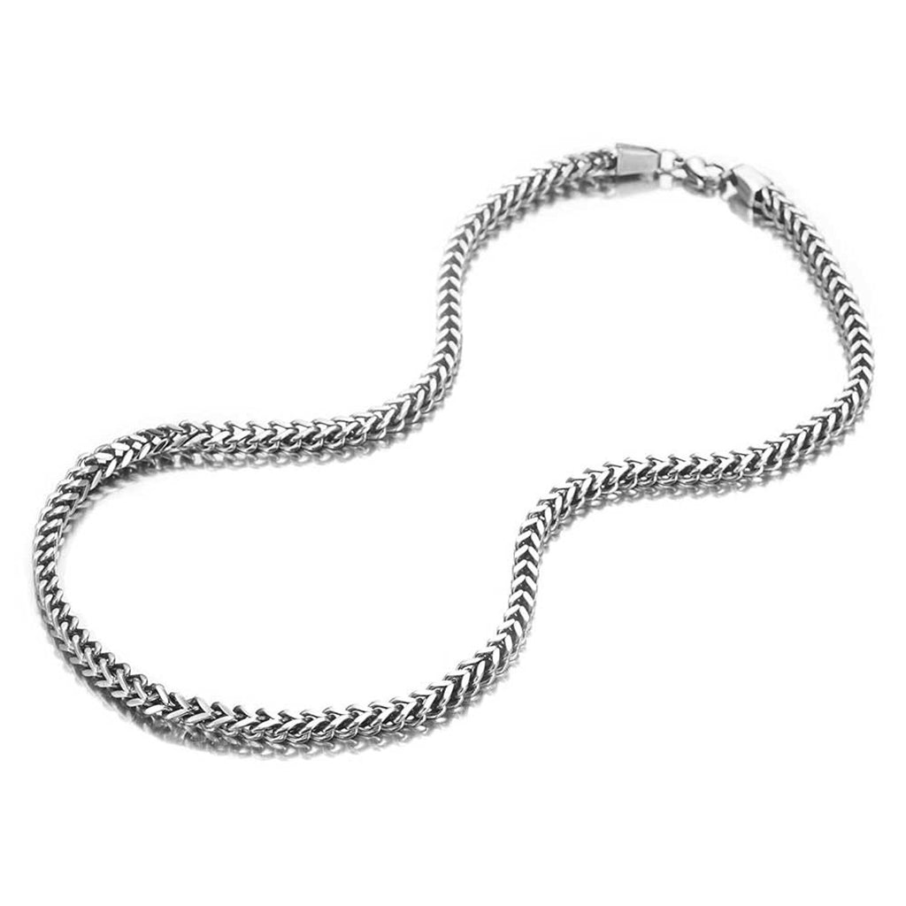Stunning Mechanic Style Stainless Steel Silver Men's Necklace Link Chain (19, 21, 23 Inches)