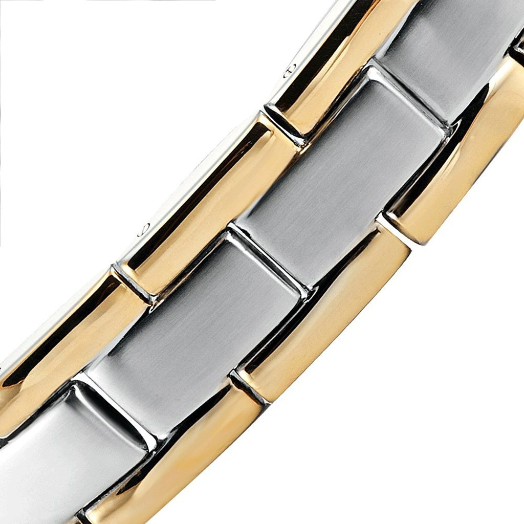 Men's Golf Link Bracelet 316L Stainless Steel Magnetic Therapy, Gold, Silver