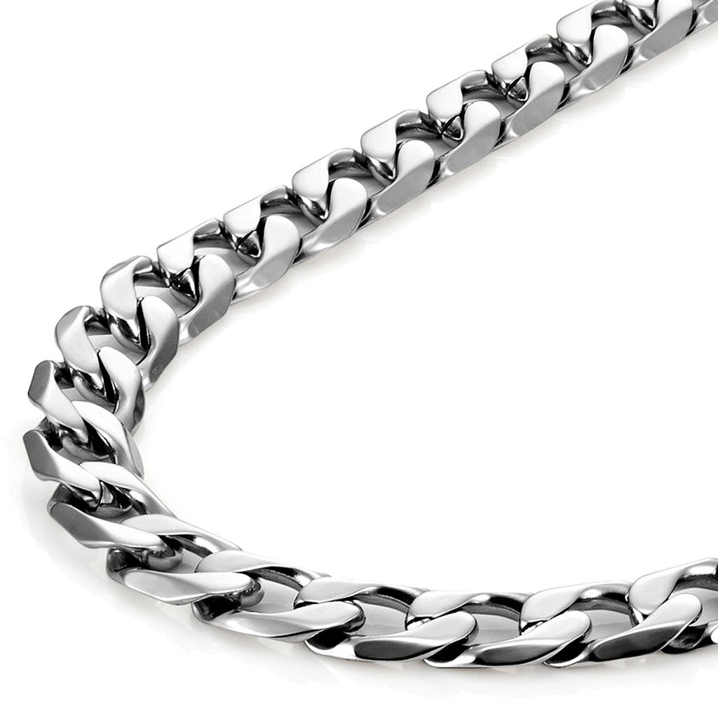 Classic Mens Necklace 316L Stainless Steel Silver Chain  18", 21", 23",  26" (6mm)