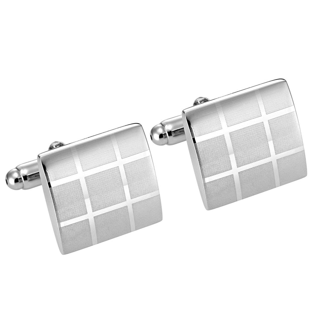 Classic Laser Engraved Cufflinks for Men in Gift Box