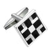 Abstract 316L Stainless Steel,  Onyx & Real Shell Men's Cufflinks (Black,  White,  Silver)