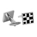 Abstract 316L Stainless Steel,  Onyx & Real Shell Men's Cufflinks (Black,  White,  Silver)