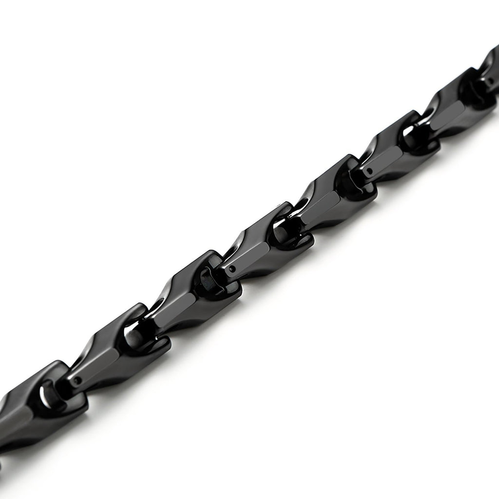 Stunning Men's Tungsten 22 Inches Black Toned Link Chain Necklace