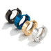 4 Pairs Set of Men's Stainless Steel Classic Huggie Hinged Hoop Earrings