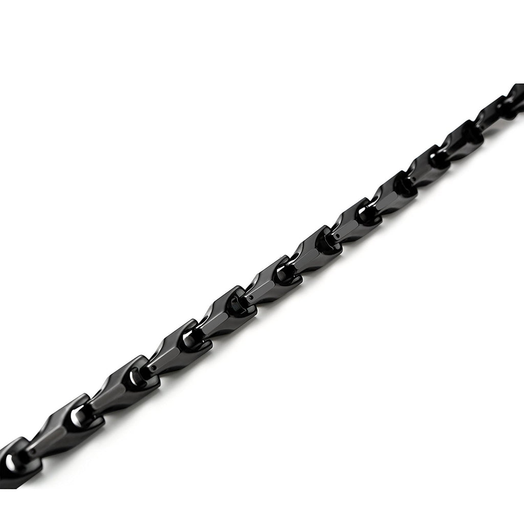 Stunning Men's Tungsten 22 Inches Black Toned Link Chain Necklace