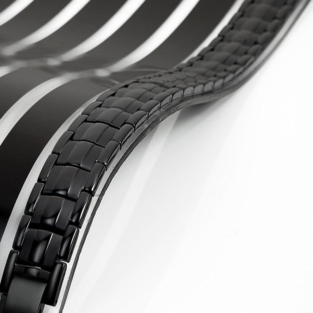 Men's Black Link Bangle Titanium Bracelet 8.66 inch Matches any Attire Perfect for a Gift