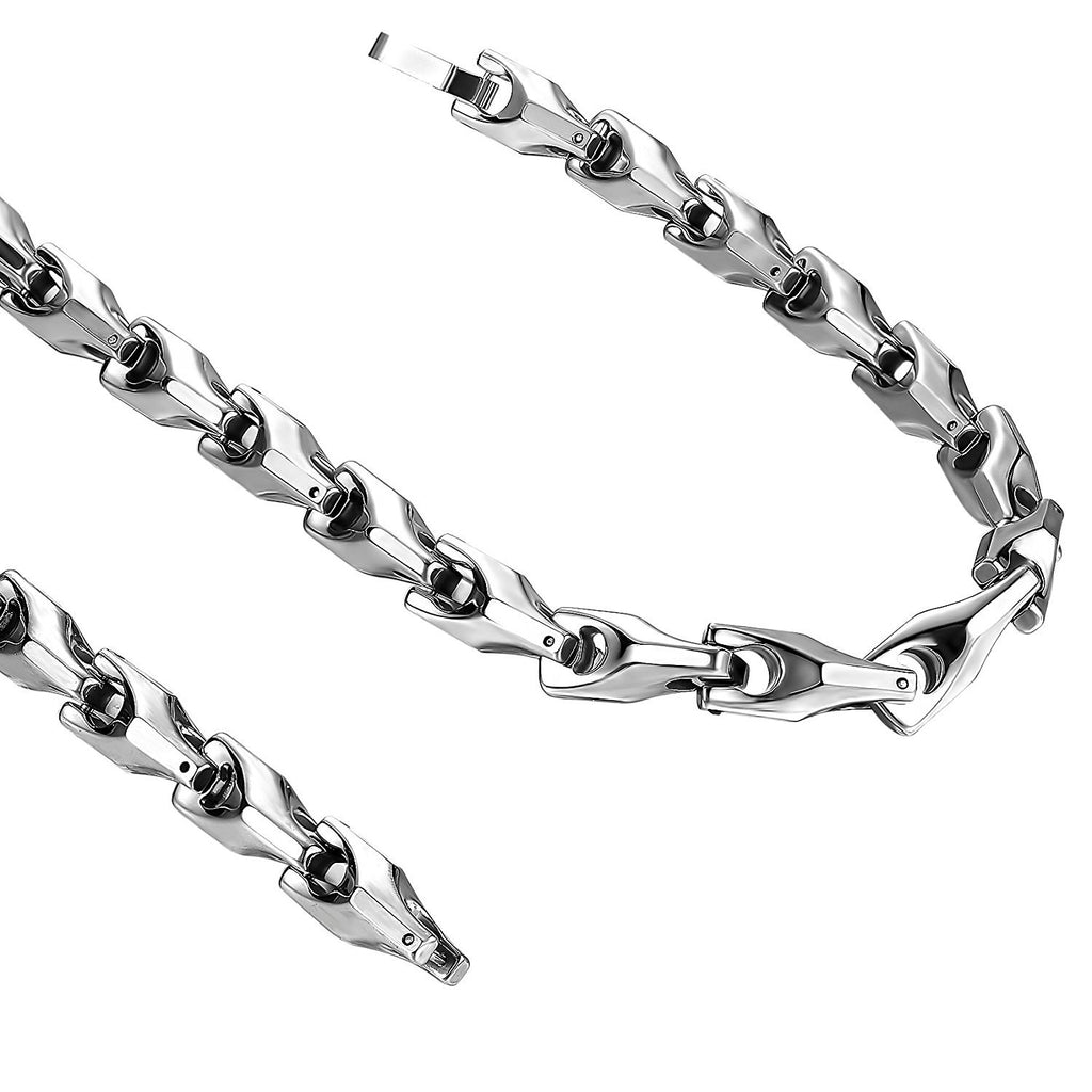 Stunning Men's Tungsten 22 Inches Silver Toned Link Chain Necklace