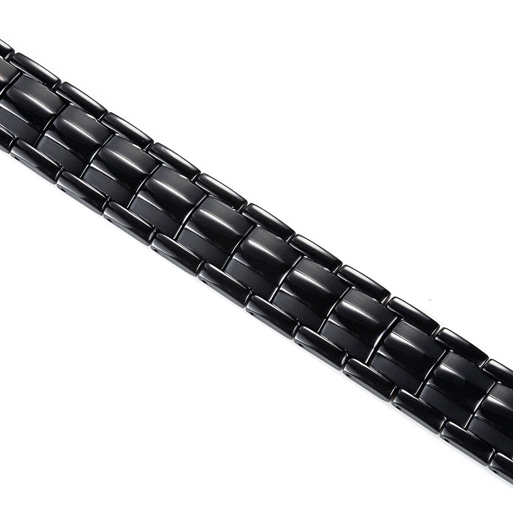 Men's Black Link Bangle Titanium Bracelet 8.66 inch Matches any Attire Perfect for a Gift