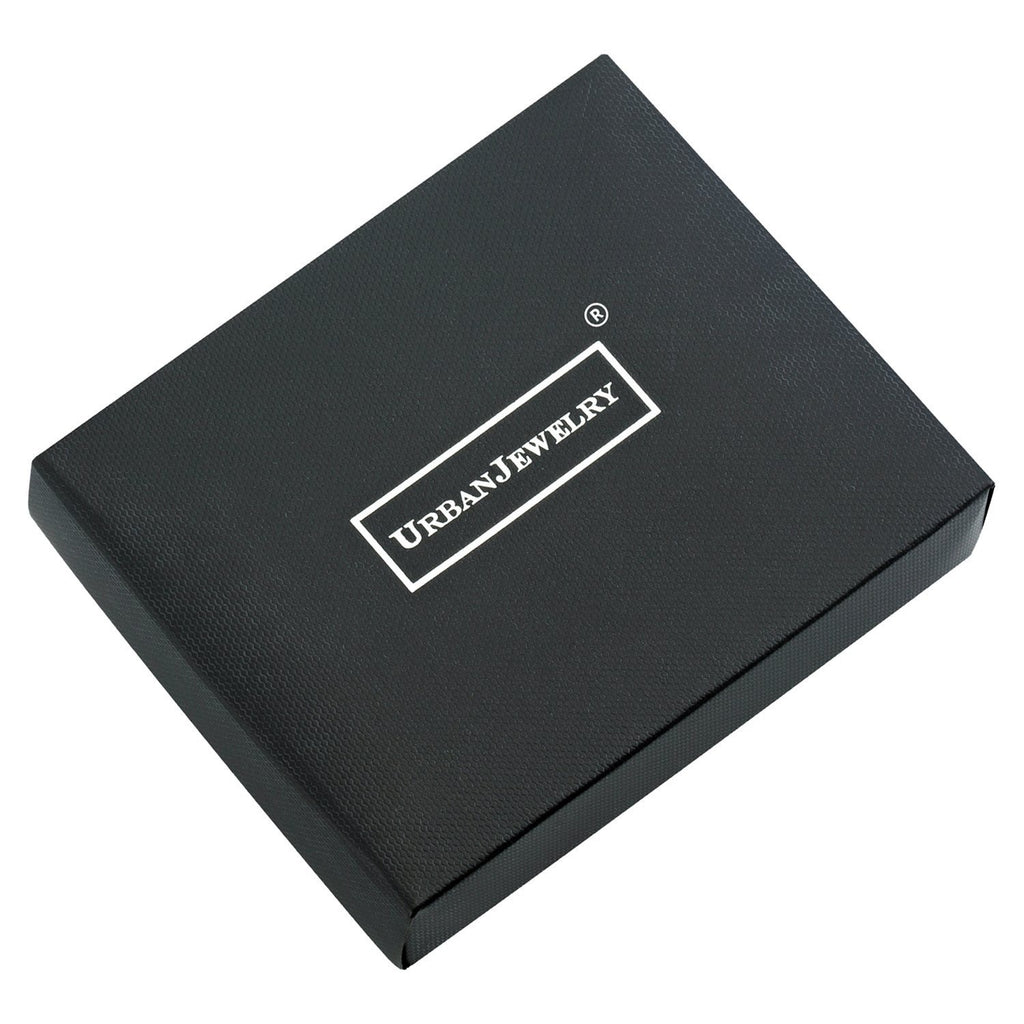 Unique Black Solid Tungsten Puzzle Pieces Style Mens 8.5 Inch Link Bracelet (Magnet, 13mm)