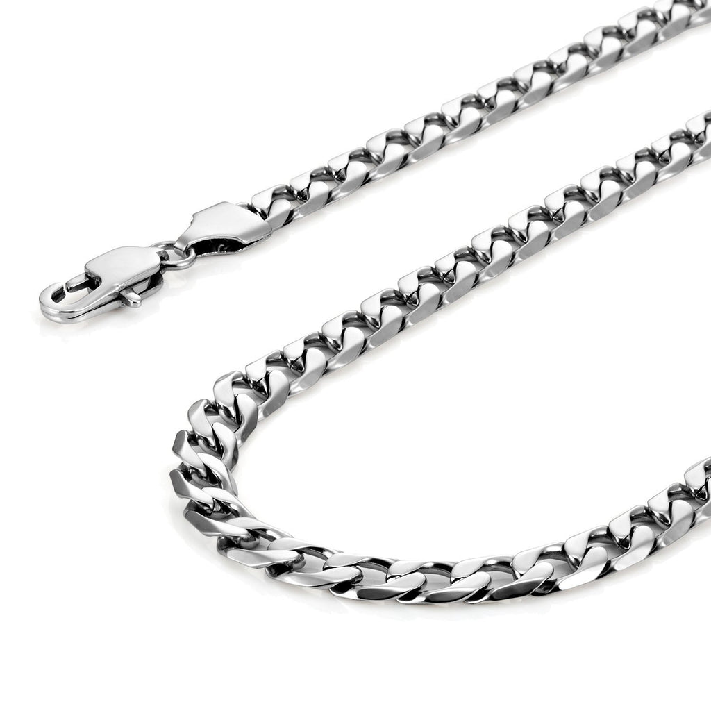Classic Mens Necklace 316L Stainless Steel Silver Chain  18", 21", 23",  26" (6mm)