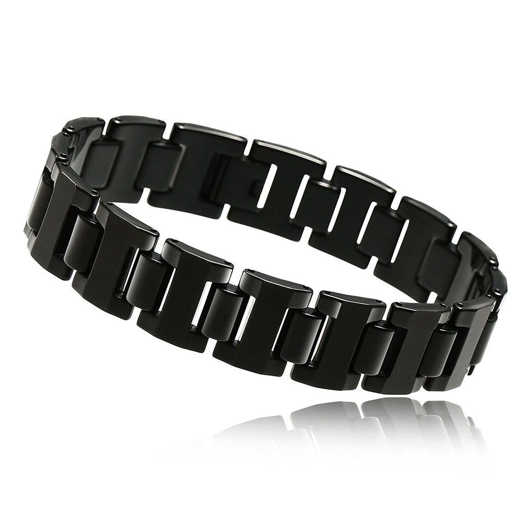 Stylish Black Solid Tungsten 8.3 Inches Link Bracelet for Men
