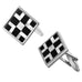 Abstract 316L Stainless Steel,  Onyx & Real Shell Men's Cufflinks (Black,  White,  Silver)
