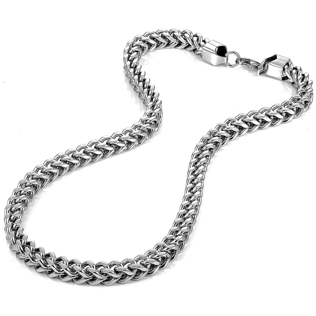 Stunning Thick 8 mm Stainless Steel Men's Necklace Chain (Silver)
