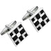 Abstract 316L Stainless Steel,  Onyx & Real Shell Men's Cufflinks (Black,  White,  Silver)