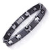 Amazing Tungsten & Ceramic Men's Link Bracelet (Black,  Silver)