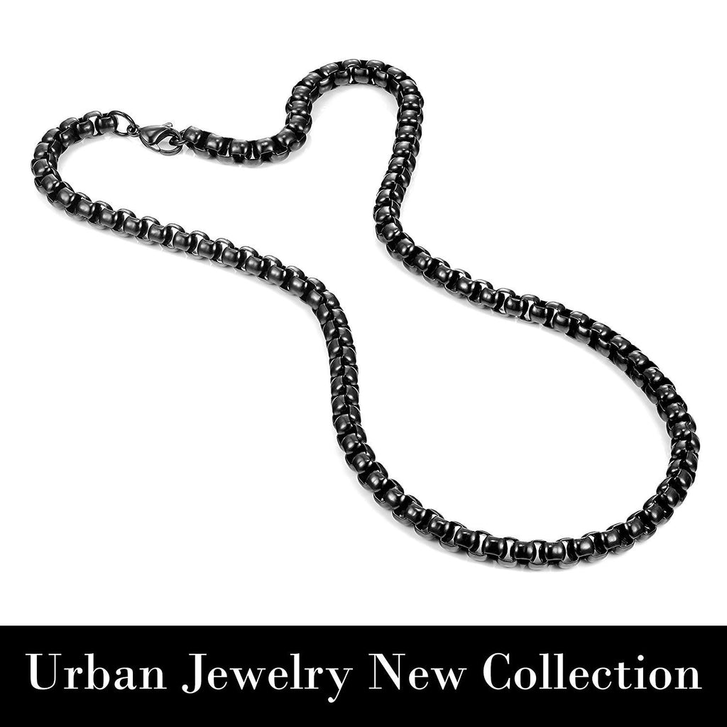 Stunning Black 316 Stainless Steel Men's Chain Necklace Versatile Wear Possibilities (18, 21, 23 inches)