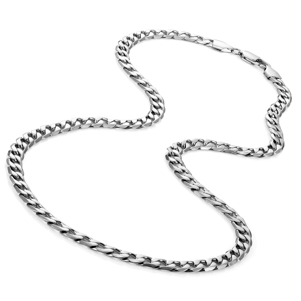 Classic Mens Necklace 316L Stainless Steel Silver Chain  18", 21", 23",  26" (6mm)