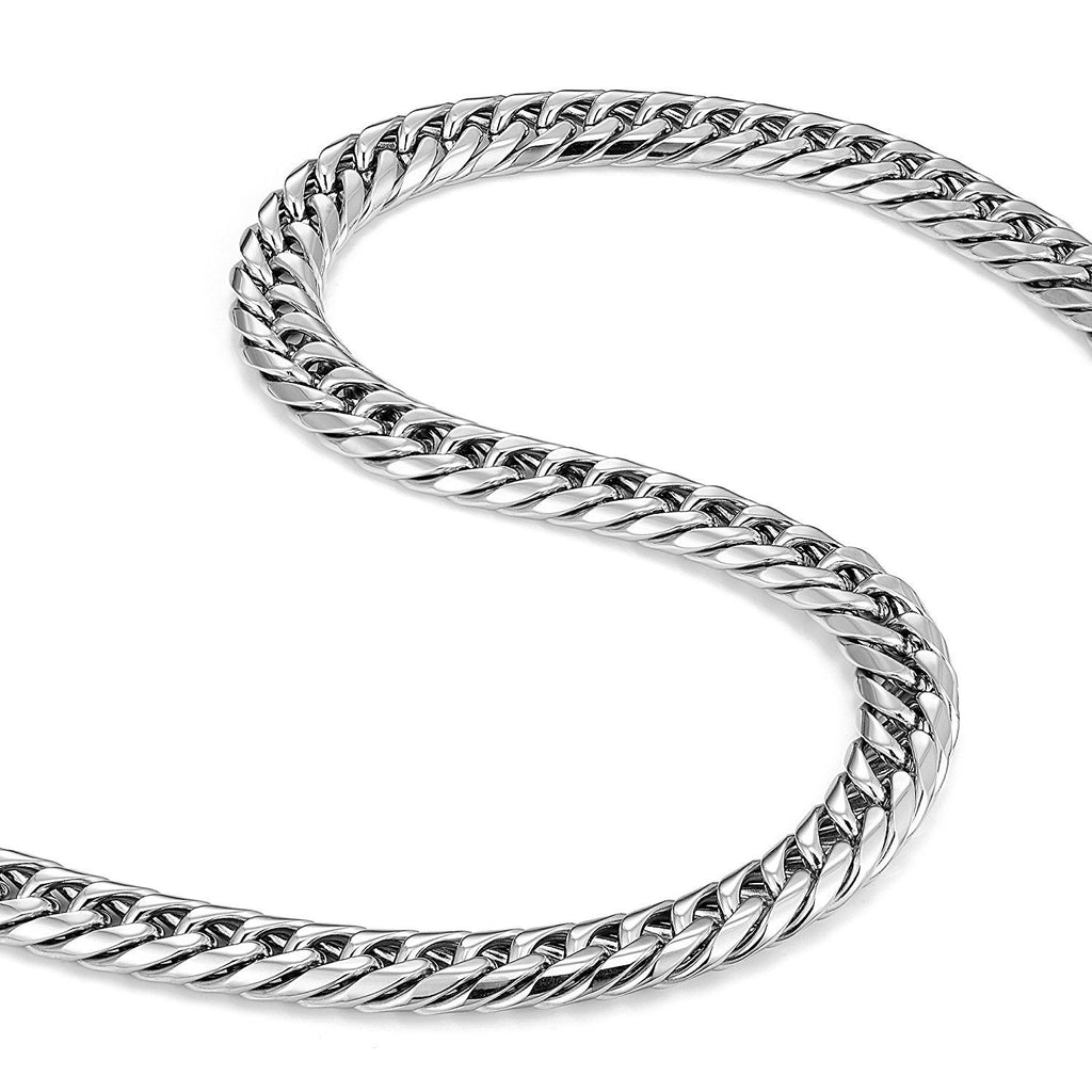 Men's Stainless Steel Chain Necklace Ultra Thick & Wide (Silver, 13.5 mm width, 18, 21, 23 Inch)