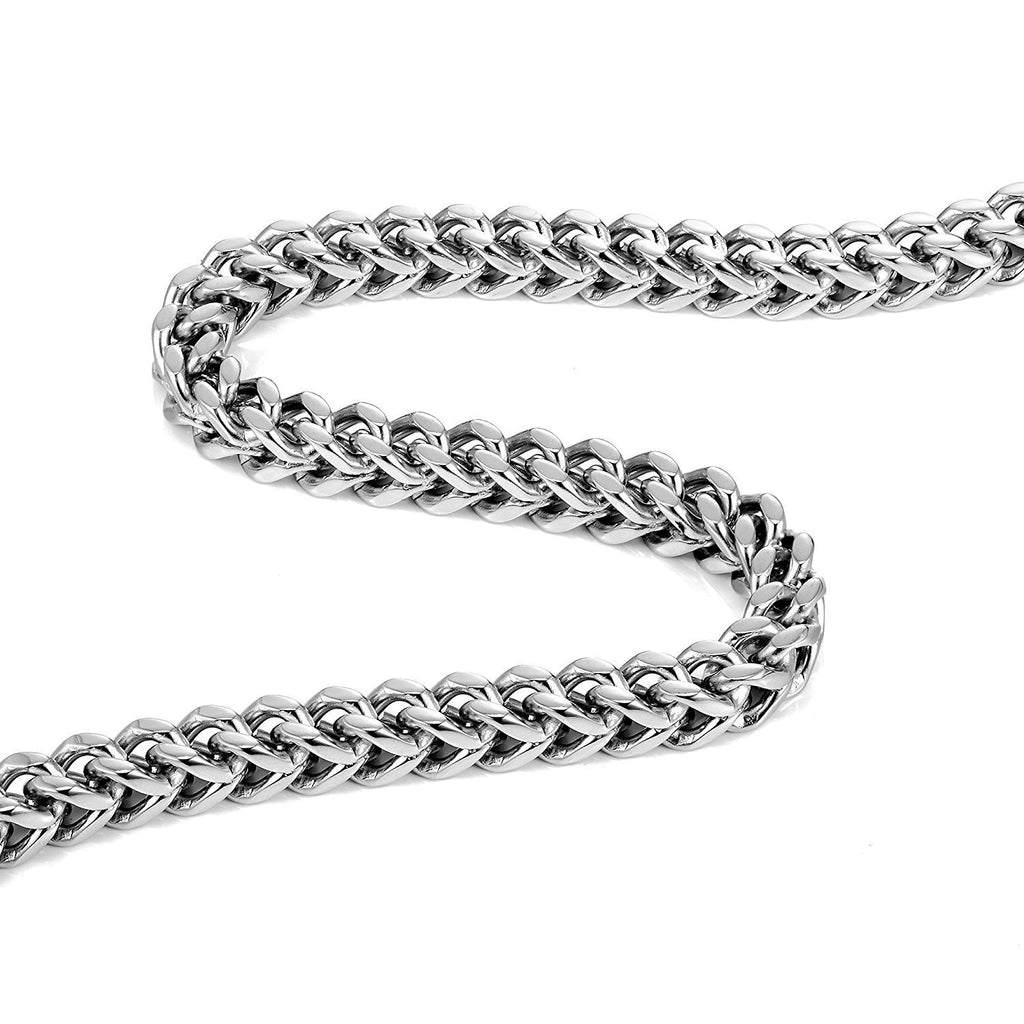 Stunning Thick 8 mm Stainless Steel Men's Necklace Chain (Silver)