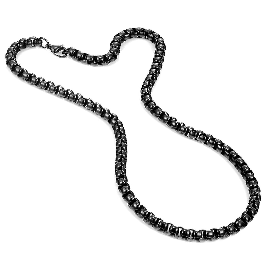 Stunning Black 316 Stainless Steel Men's Chain Necklace Versatile Wear Possibilities (18, 21, 23 inches)