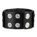 Black Genuine Leather Cuff Bangle Men's Bracelet Bold Punk Style (adjustable 8.25 inches)