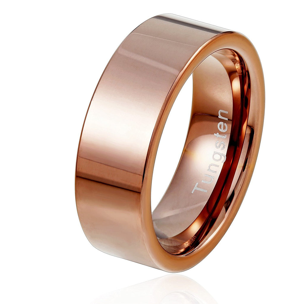 Plain Solid Tungsten Metal Bronze Engagement Wedding 8 mm Ring Band for Men