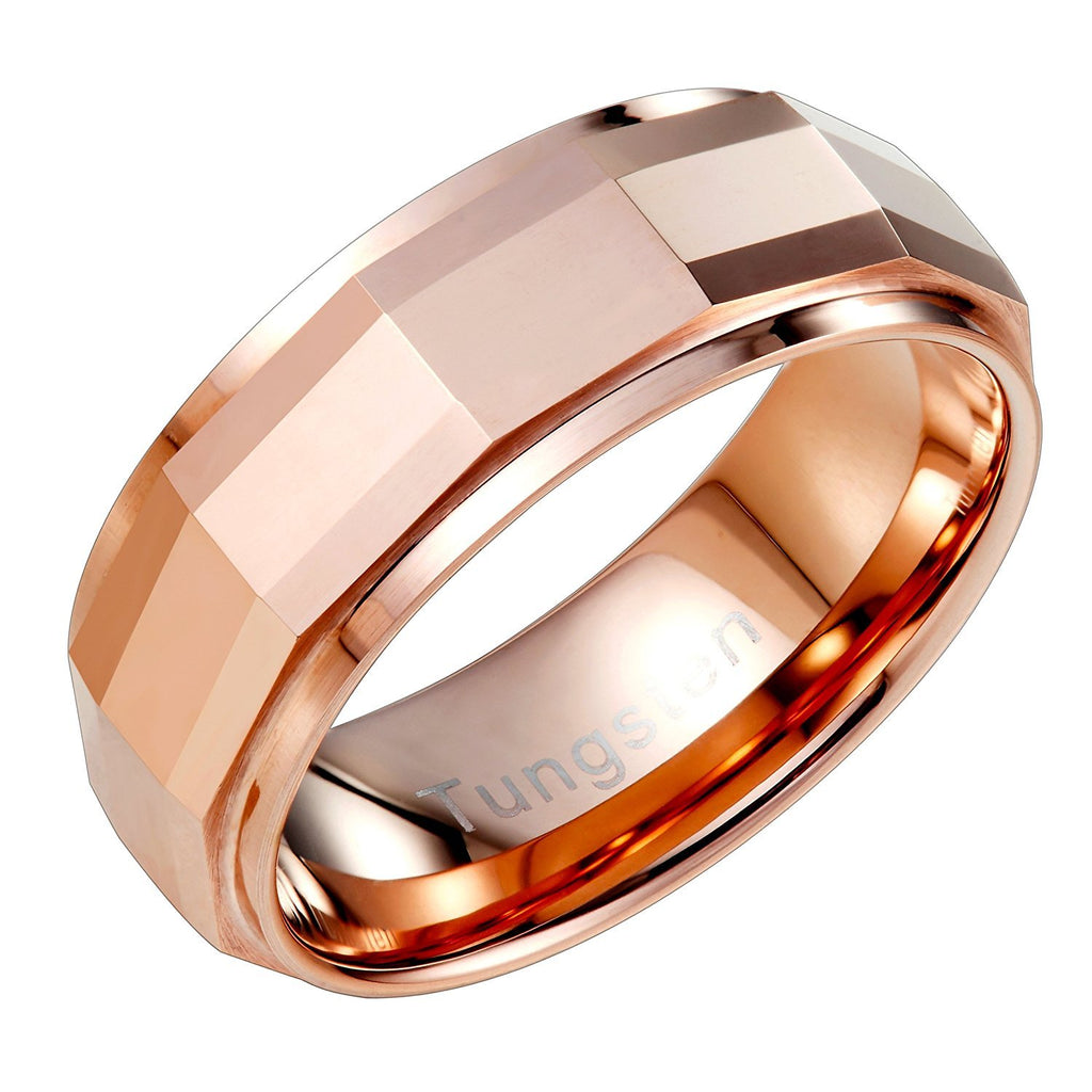 Stylish Solid Tungsten Matrix Bronze Metal Ring Wedding Engagement 8 mm Band for Men