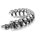 8.5 Inches 316L Stainless Steel Skull Head Gothic Biker Bracelet for Men
