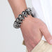 8.5 Inches 316L Stainless Steel Skull Head Gothic Biker Bracelet for Men