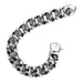 8.6 Inches Stainless Steel Silver Tone Mini Skull Heads Link Chain Bracelet for Men