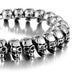 8.5 Inches 316L Stainless Steel Skull Head Gothic Biker Bracelet for Men