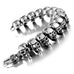 8.5 Inches 316L Stainless Steel Skull Head Gothic Biker Bracelet for Men
