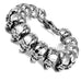 8.5 Inches 316L Stainless Steel Skull Head Gothic Biker Bracelet for Men