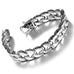 Beautiful Fleur De Lis Stainless Steel Link Bracelet for men (Silver,  8.5 Inches)