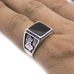 Vintage Silver & Onyx Stone Mens Ring