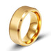 Matte Gold Titanium Steel Ring Band