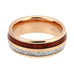 Gold Twin Wood Grain Meteor Ring Band