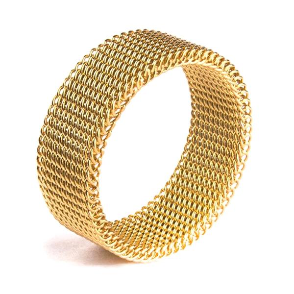 Flexible Gold Mesh Tiffany Style Ring (Unisex)