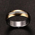 Silver & Gold Candy Stripes Ring Band - Stainless Steel