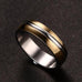 Silver & Gold Candy Stripes Ring Band - Stainless Steel