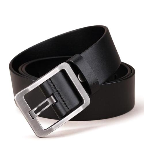 Wide Black Leather Belt
