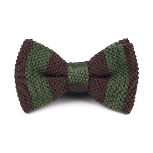Knitted Bow Tie Brown/Olive