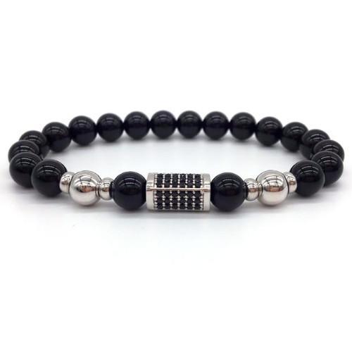Silver/Black Bar Bracelet