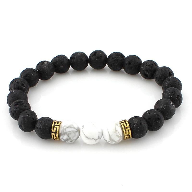 Bracelet Lava Stone White